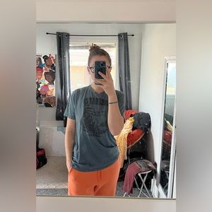 Sasquach crater lake oregon blue polyester cotton mens short sleeve tee shirt